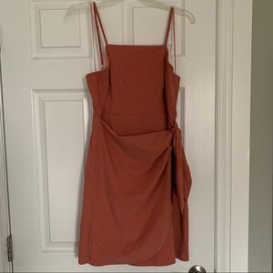 Faux Wrap Pink Mini Dress